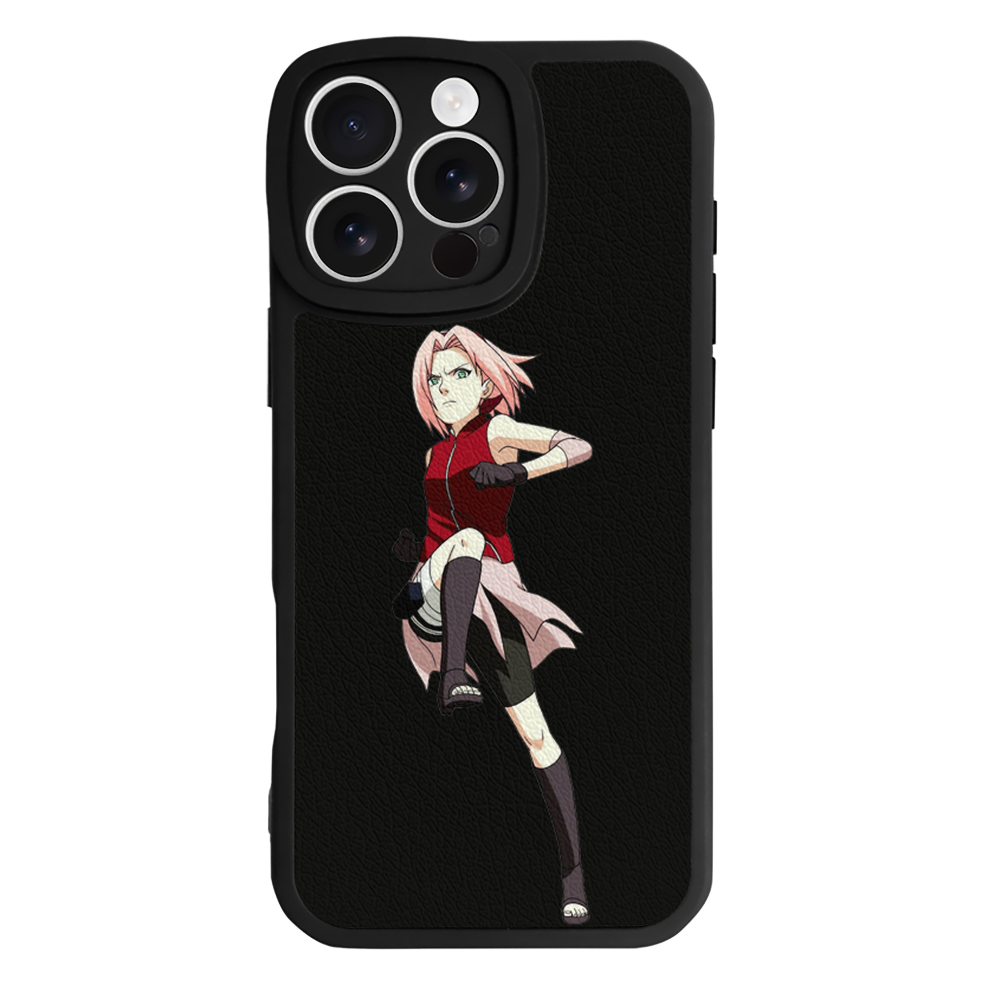 （画像用） NARUTO -ナルト- 春野サクラ Haruno Sakura 【iPhone 16シリーズ対応】シリコンスマホケース（レザー調） 材質：シリコン